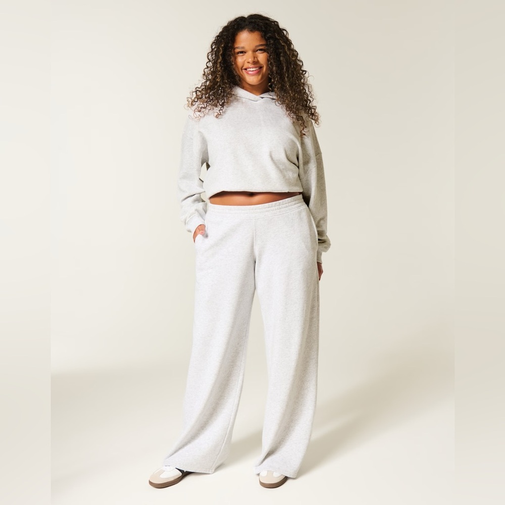 Hollister Baggy wide leg sweatpants Hearthered Gray XL long length - Picture 3 of 6